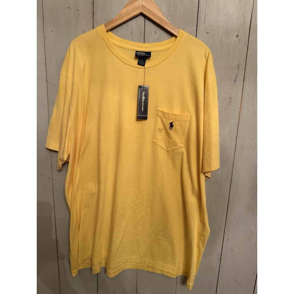 NWT Polo Ralph Lauren T Shirt Big & Tall Mens XXL Yellow Pocket Classic Fit Tee